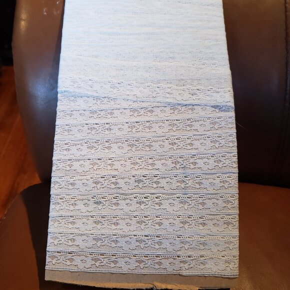 Vintage Bobbin Net Lace Trim. 1 1/2" x 10 yards - Ivory Floral - Picture 2 of 8